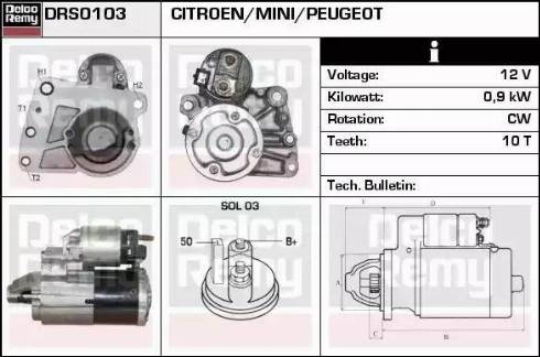 Remy DRS0103 - Starter autospares.lv