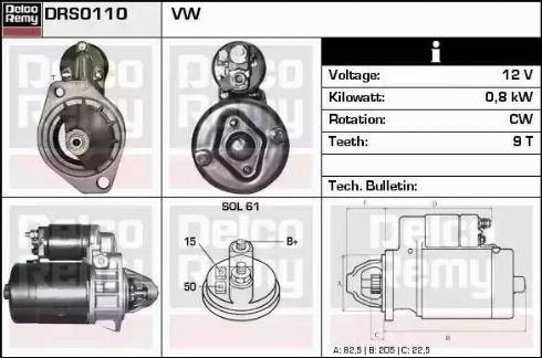 Remy DRS0110 - Starter autospares.lv