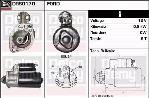 Remy DRS0170 - Starter autospares.lv