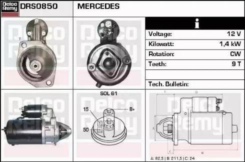 Remy DRS0850 - Starter autospares.lv