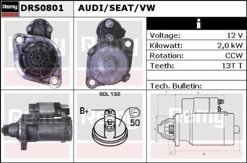 Remy DRS0801 - Starter autospares.lv