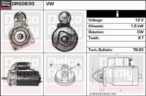 Remy DRS0830 - Starter autospares.lv