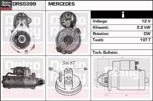 Remy DRS0399 - Starter autospares.lv