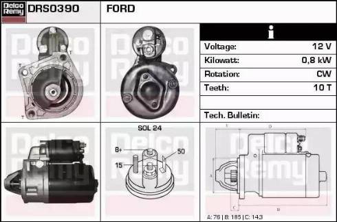 Remy DRS0390 - Starter autospares.lv