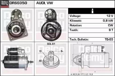 Remy DRS0350 - Starter autospares.lv