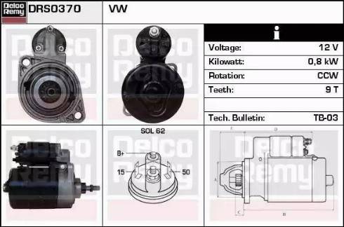 Remy DRS0370 - Starter autospares.lv