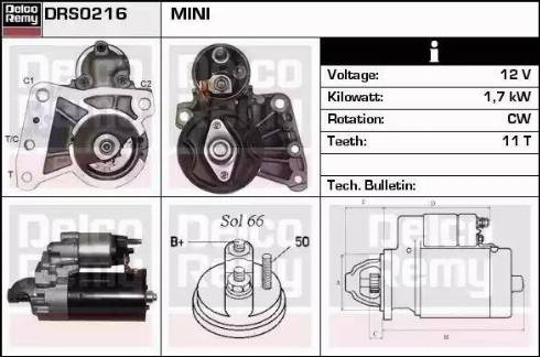 Remy DRS0216 - Starter autospares.lv