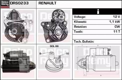 Remy DRS0233 - Starter autospares.lv