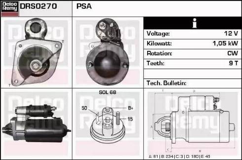 Remy DRS0270 - Starter autospares.lv