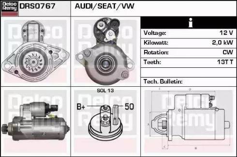 Remy DRS0767 - Starter autospares.lv