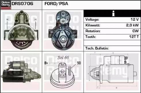 Remy DRS0706 - Starter autospares.lv