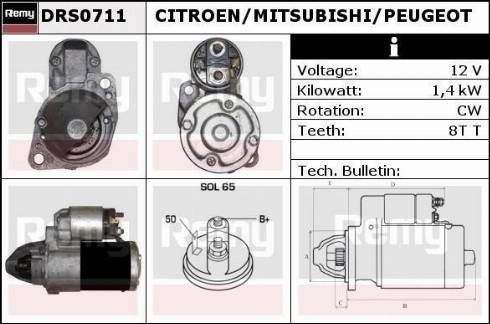 Remy DRS0711 - Starter autospares.lv