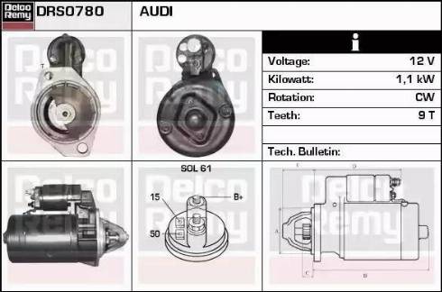 Remy DRS0780 - Starter autospares.lv