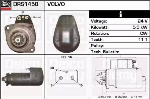 Remy DRS1450 - Starter autospares.lv