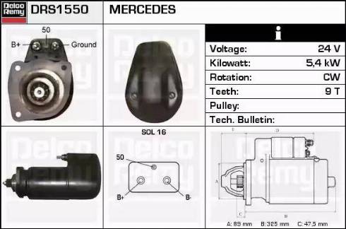 Remy DRS1550 - Starter autospares.lv