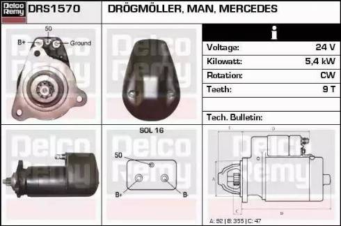 Remy DRS1570 - Starter autospares.lv