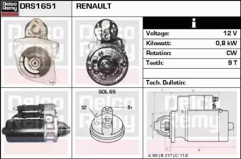 Remy DRS1651 - Starter autospares.lv