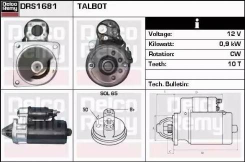 Remy DRS1681 - Starter autospares.lv