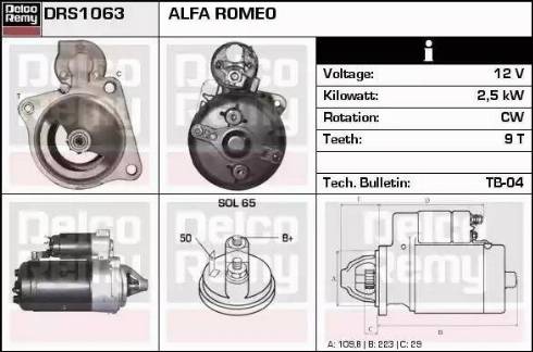 Remy DRS1063 - Starter autospares.lv