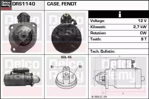 Remy DRS1140 - Starter autospares.lv