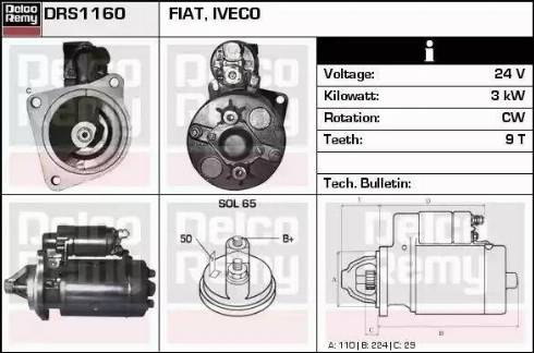 Remy DRS1160 - Starter autospares.lv