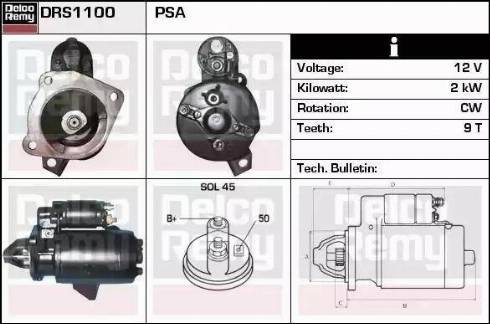 Remy DRS1100 - Starter autospares.lv