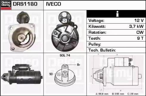 Remy DRS1180 - Starter autospares.lv