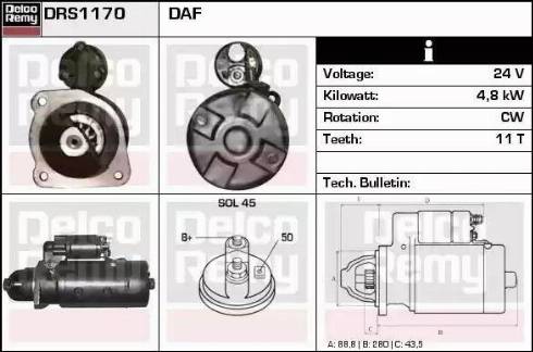 Remy DRS1170 - Starter autospares.lv