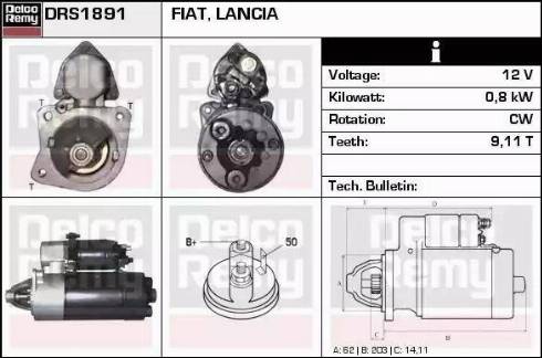 Remy DRS1891 - Starter autospares.lv