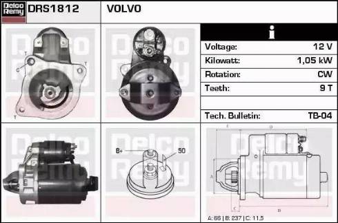 Remy DRS1812 - Starter autospares.lv