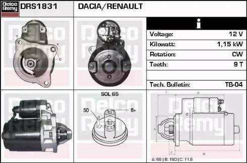 Remy DRS1831 - Starter autospares.lv