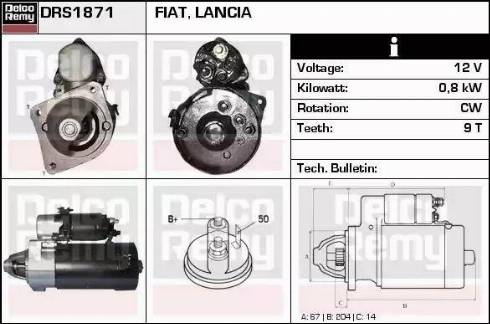 Remy DRS1871 - Starter autospares.lv