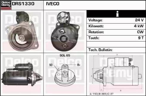 Remy DRS1330 - Starter autospares.lv