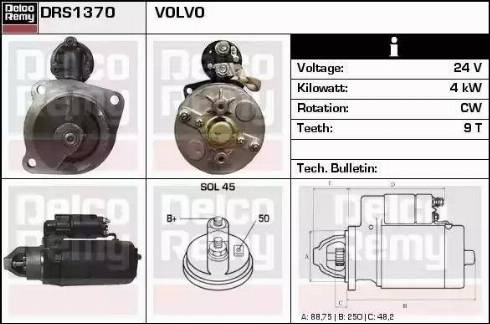 Remy DRS1370 - Starter autospares.lv