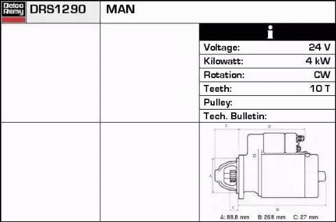 Remy DRS1290 - Starter autospares.lv