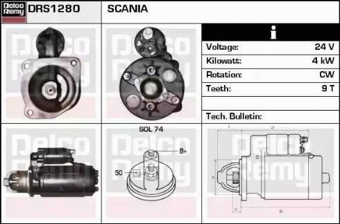 Remy DRS1280 - Starter autospares.lv