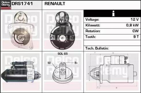 Remy DRS1741 - Starter autospares.lv