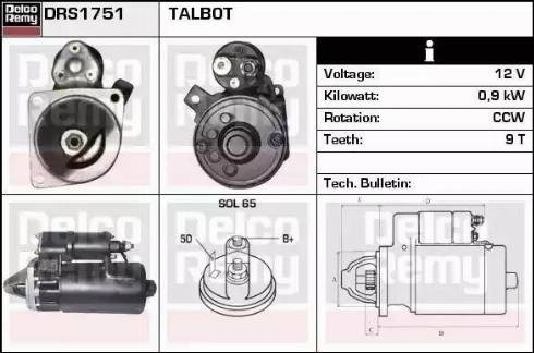 Remy DRS1751 - Starter autospares.lv