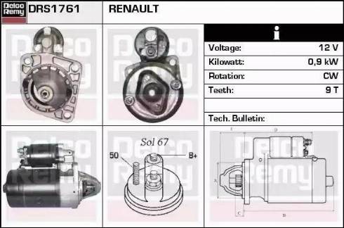 Remy DRS1761 - Starter autospares.lv