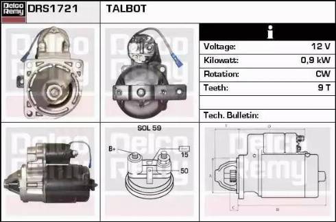 Remy DRS1721 - Starter autospares.lv