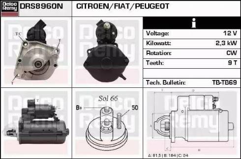 Remy DRS8960N - Starter autospares.lv