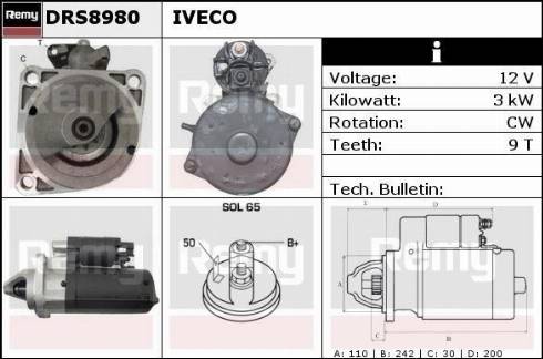 Remy DRS8980 - Starter autospares.lv