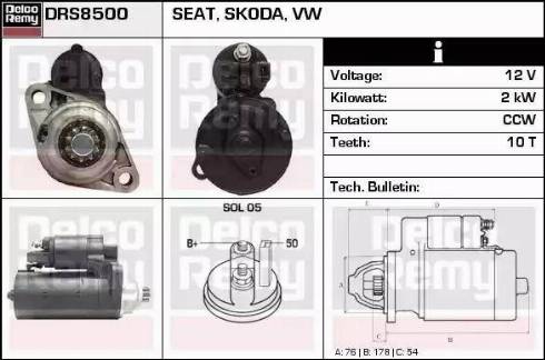 Remy DRS8500 - Starter autospares.lv