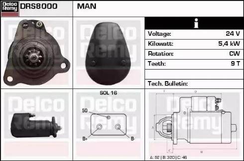 Remy DRS8000 - Starter autospares.lv