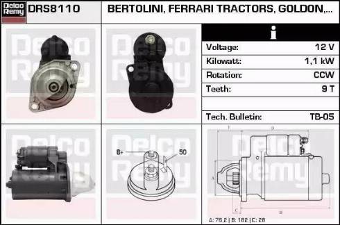 Remy DRS8110 - Starter autospares.lv