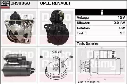 Remy DRS8860 - Starter autospares.lv