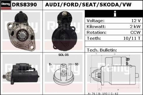 Remy DRS8390X - Starter autospares.lv