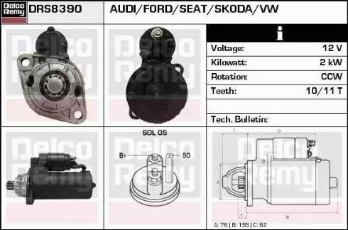 Remy DRS8390 - Starter autospares.lv