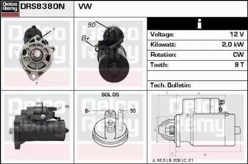 Remy DRS8380N - Starter autospares.lv