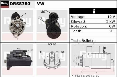 Remy DRS8380X - Starter autospares.lv